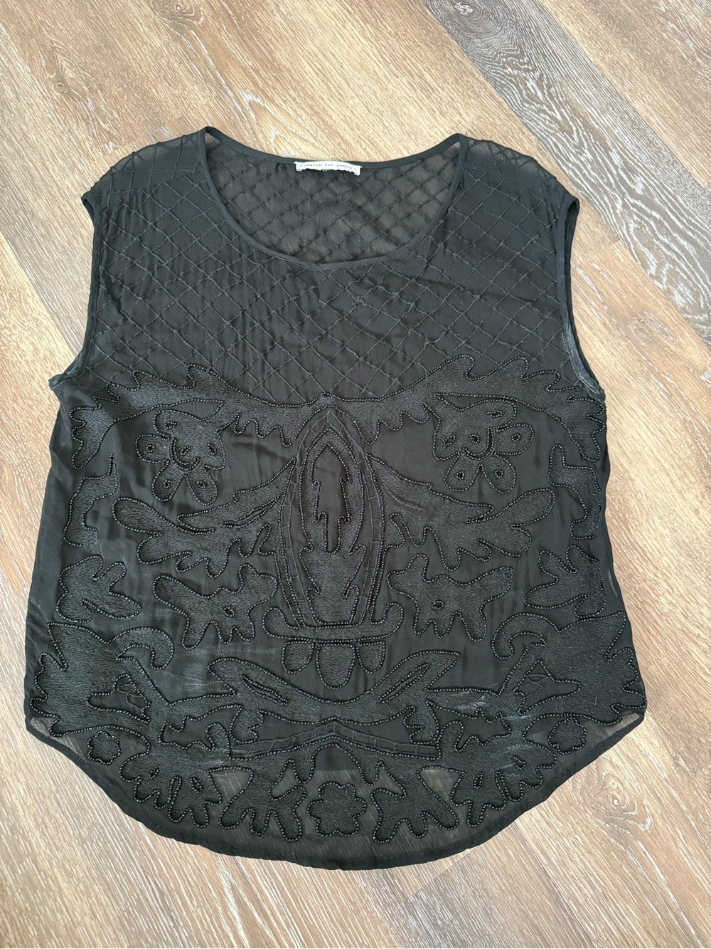 Search for Sanity Black Embroidered Sleeveless Scoop Neck Camisole